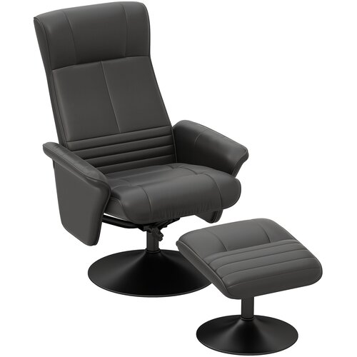 HOMCOM sprostitveni naslonjač z nogostolčkom poliester, jeklo 69D x 71&Scaron; x 104V cm Črna, (5000242854) Cene
