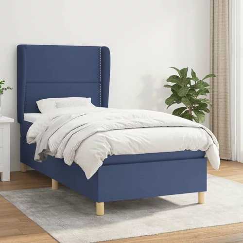  Box spring postelja z vzmetnico modra 80x200 cm blago, (20897175)