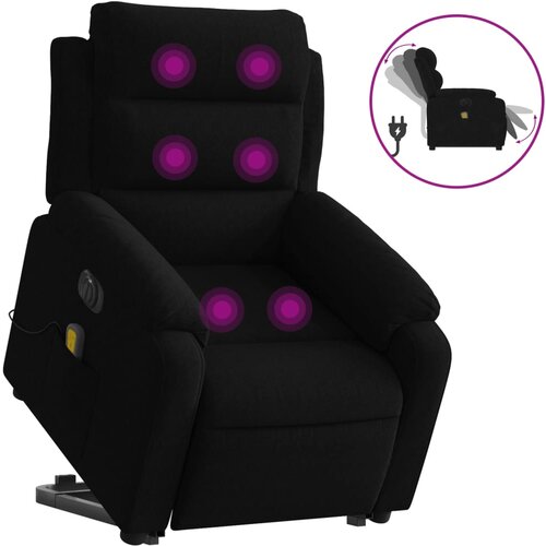 Maison Chic Električni masažni naslanjač - Relax naslanjač s funkcijo vstajanja črn žamet, (22061900) Cene