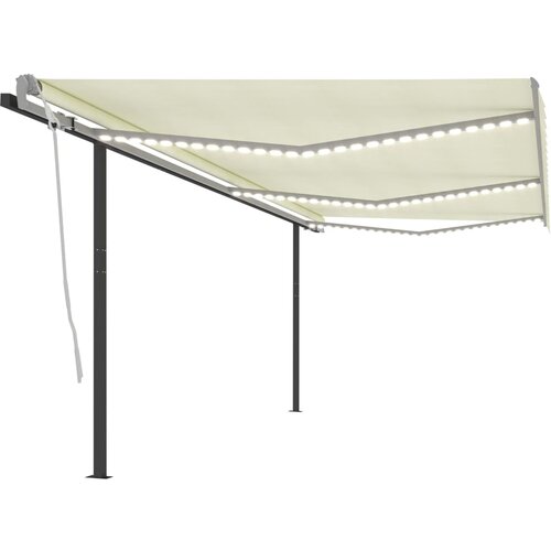 vidaXL Avtomatska tenda LED + senzor 6x3 m krem Cene
