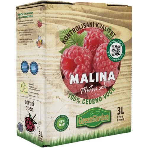 Green Garden Matični sok Malina 100%, BAG IN BOX, 3l Slike