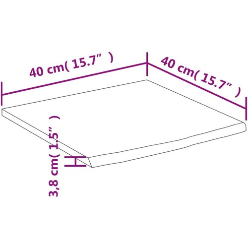 VidaXL Zidna polica 40x40x3,8 cm četvrtasta od bagrema sa živim rubom Slike