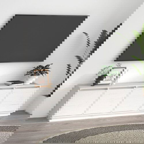 VidaXL TV ormarić bijeli 156 x 37 x 45 cm od masivne borovine Slike