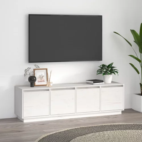 vidaXL TV ormarić bijeli 156 x 37 x 45 cm od masivne borovine