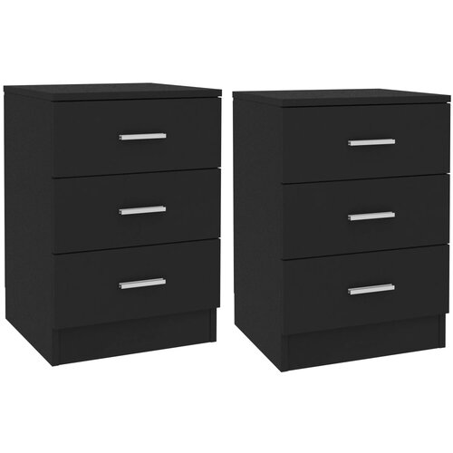 VidaXL Nočne omarice 2 kosa črne 38x35x56 cm iverna plo&amp;scaron;ča, (20623925) Slike