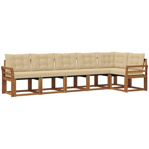  Set vanjskih sofa 6 kom. Prirodna i bež Smeđa 308 x 130,5 x 73 cm Slike