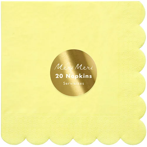Meri Meri velike papirnate serviete pale yellow (20 kosov)