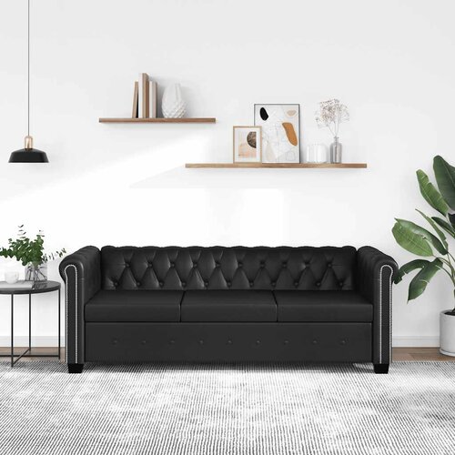  Trosjed Chesterfield od umjetne kože crni Cijene