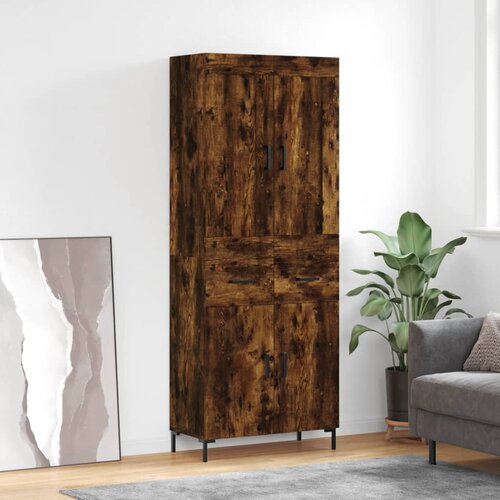 vidaXL Visoka komoda dimljeni hrast 69 5x34x180 cm konstruiranog drva Cijene