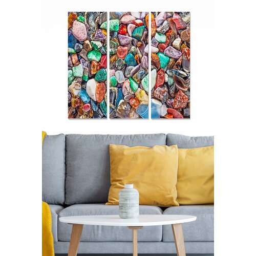Wallity MDF157690019 multicolor decorative mdf painting (3 pieces) Cene