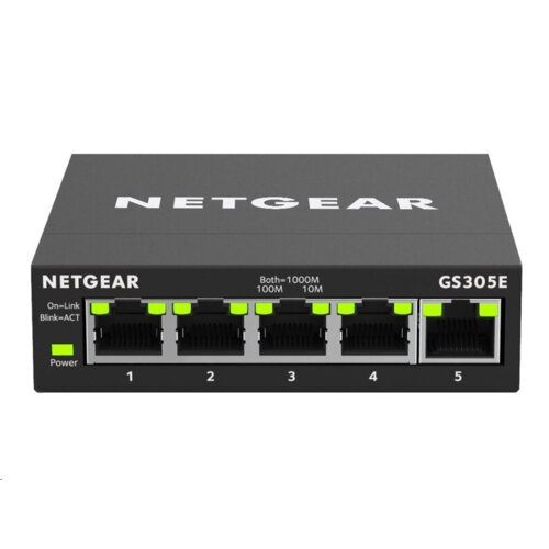 Netgear GS305E Upravljano Gigabit Ethernet (10/100/1000) Črno Slike