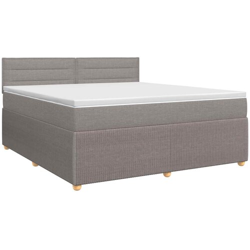  Boxspring krevet s madracem Sivosmeđa 140 x 200 cm Tkanina Smeđesiva 200 x 144 x 100.5 cm Slike