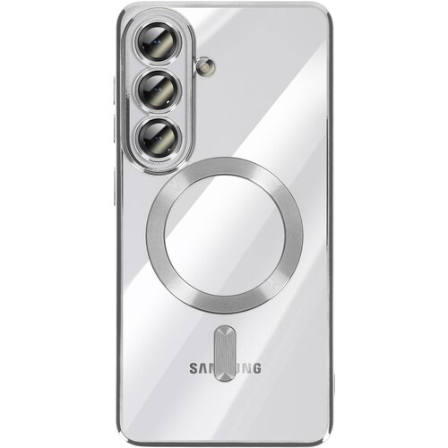 AVIZAR Mehko ohišje MagSafe za Galaxy S26, odporno na udarce, s kromiranim robom, Srebrna, (5000190125) Cene