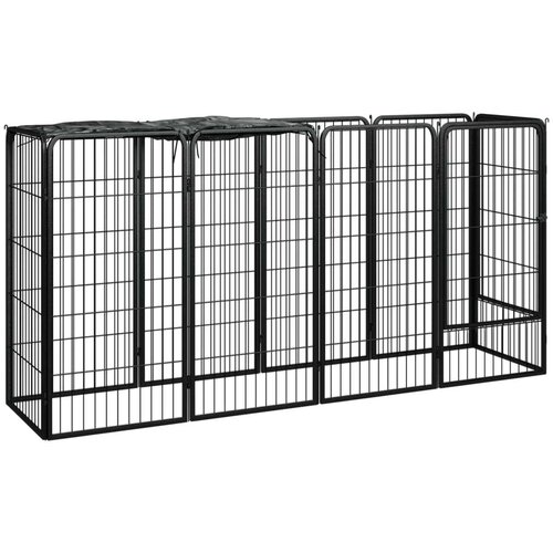 vidaXL Ograda za pse s 10 panela crna 50 x 100 cm čelik obložen prahom Cene