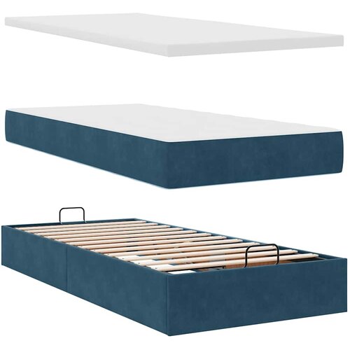  Okvir kreveta s madraca tamnoplavi 100x200cm bar&amp;scaron;unasti Slike