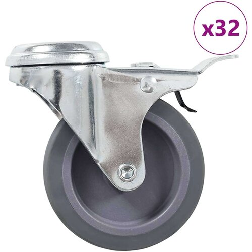 Gibljiva kolesa z luknjo za sornik 32 kosov 75 mm Slike