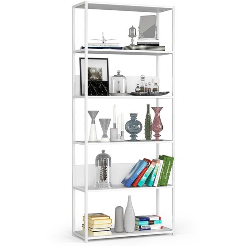 AKORD Regal V Loft Slogu Iz Kovine, Bela, (5000332520) Cene