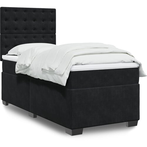  The Living Store Box spring postelja z vzmetnico črna 80x200 cm žamet - Box Spring Postelja, (21457963) Slike