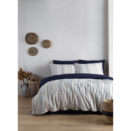Lessentiel Maison Posteljina Coastal Trio, 200x220 cm, Indigo-krem Cijene