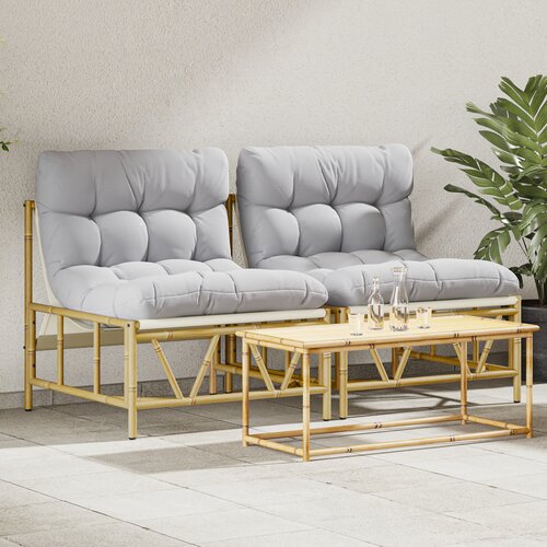 VidaXL vrtni spro&amp;scaron;čujoči stoli 2 kosi z blazino 60x80x71 cm Jeklo Slike