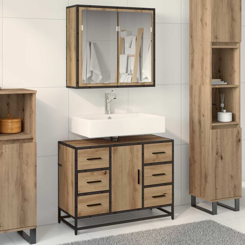  Set namje&scaron;taja za kupaonicu s ladicama 2 pcs Umjetnički hrast Cijene