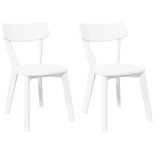 Maison Chic Jedilni stoli - Vzorci stoli 2 kosa bele masivne lesene gume A185, (22032529) Cene