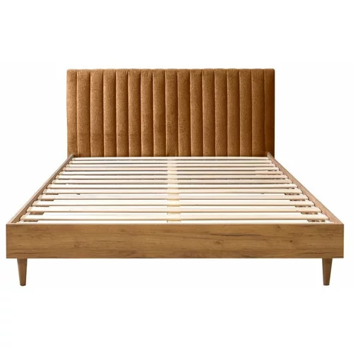 Bobochic Paris Bračni krevet s podnicom 160x200 cm u bakrenoj boji/u prirodnoj boji Oceane –
