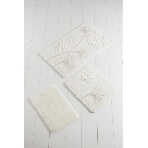 Chilai Home by Alessia set s 3 bijela otirača za kupaonu Flowers Slike