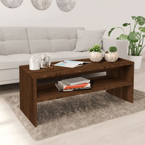  Stolić za kavu smeđa boja hrasta 100x40x40 cm konstruirano drvo Slike