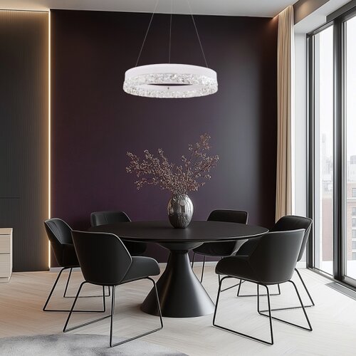  LED luster na sajli FROZI LED/32W/230V &amp;Oslash; 50 cm bela Slike