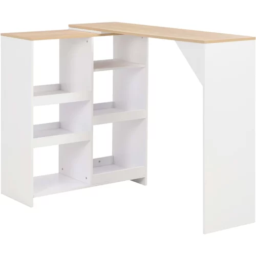 vidaXL barski stol s pomičnom policom bijeli 138 x 39 x 110 cm