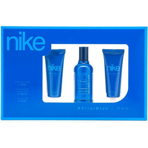 Nike Mu&amp;scaron;ki toaletni set Viral Blue, EDT, 100 ml + Gel za tu&amp;scaron;iranje, 75 ml + Balzam posle brijanja, 75 ml Slike