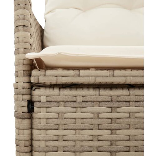  7-dijelni vrtni blagovaonski set od poliratana s jastucima bež 150 x 90 x 75 cm Slike
