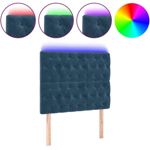 Maison Chic led posteljno vzglavje - vzglavna omarica - nočna omarica temno modro 90x7x118/128 cm žamet, (21712869) Slike