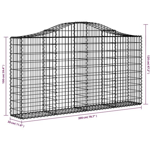  Gabionska ko&amp;scaron;ara s lukom 200x30x100/120 cm pocinčano željezo Slike