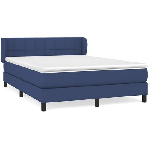  Krevet s oprugama i madracem plavi 140 x 190 cm od tkanine Slike