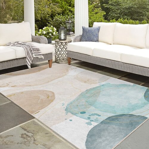 Mila Home Krem/tirkizni perivi tepih 120x180 cm Puddle &amp;ndash; Slike