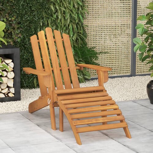 The Living Store Vrtni stol Adirondack z oporo za noge trden akacijev les - Vrtni Stol, (21461748) Slike