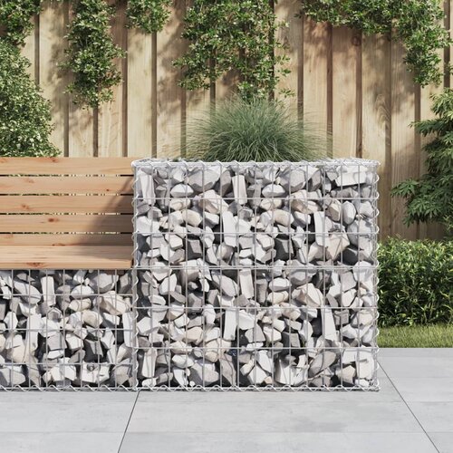 vidaXL Gabionska košara srebrna 70 x 70 x 65 cm od pocinčanog željeza Cijene