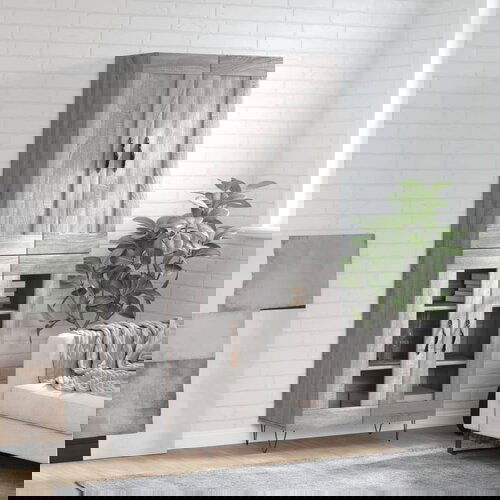 VidaXL Visoka komoda siva sonoma 69,5x34x180 cm inženirski les Slike