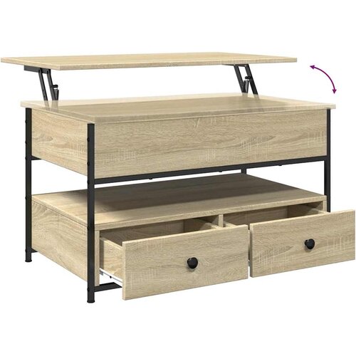  Stolić za kavu boja hrasta sonome 85x50x50 cm od drva i metala Slike
