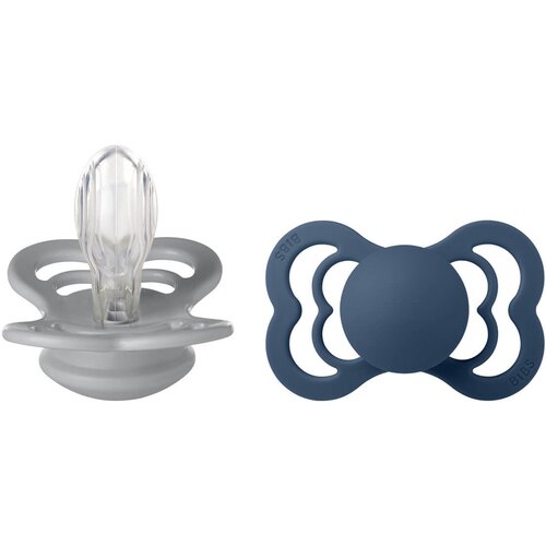 Bibs ortodontska duda supreme silicone cloud &amp;amp; steel blue Slike