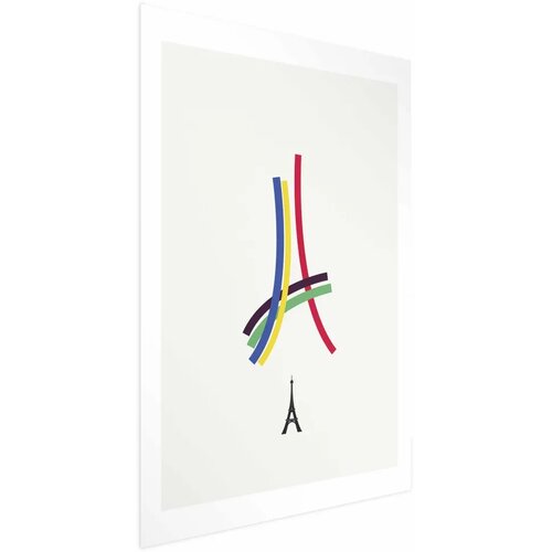  Plakat - Eiffel Tower - Colored Graphic - Abstraction 40x60 Bez okvira Cene