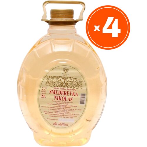 Nikolas Wines Smederevka Belo vino, 2l, 4 komada Slike