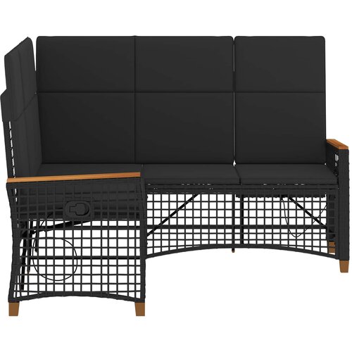  Vrtni set sofe za opu&amp;scaron;tanje Podesiva Crna 164 x 164 x 112 cm Slike