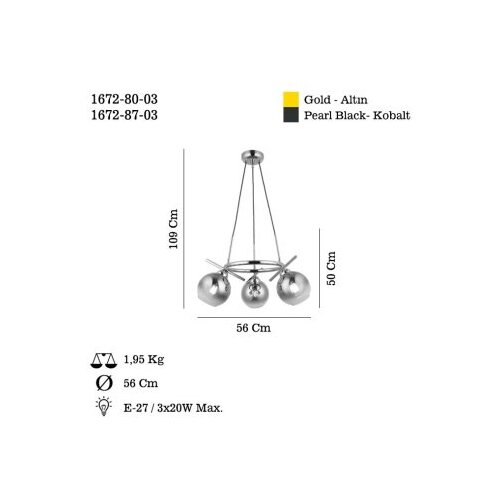 Opviq Luster Bena-80-03, O15, 12.5cm, IP20 Zlatna boja Slike