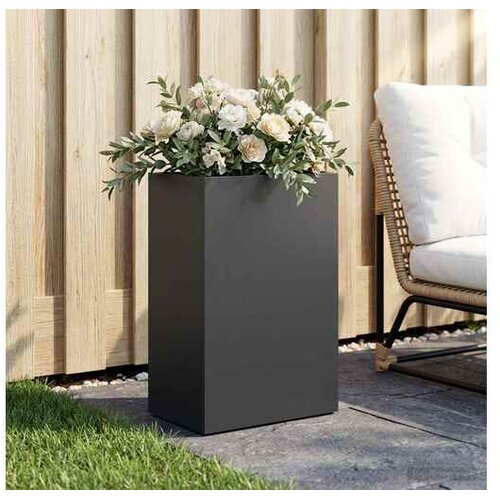 vidaXL Vrtna saksija Crna 50 x 40 x 75 cm Čelična vrata - Crna 50 x 40 x 75 cm 1 Cene