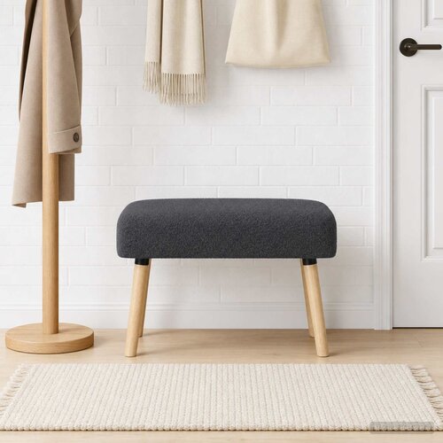  Klupa Jednobojno Tamnosiva 60 x 40 x 45 cm Boucl&eacute; Cijene