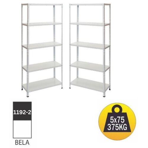 SmartStorage Komplet dve police metal-metal 170x75x30cm 5x75kg Bela Cene