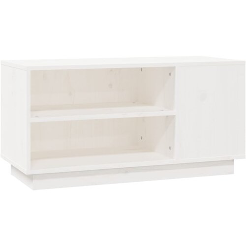 Maison Chic TV omarica - TV stojalo - Televizijska omarica bela 80x35x40,5 cm trdna borovina, (21700172) Slike